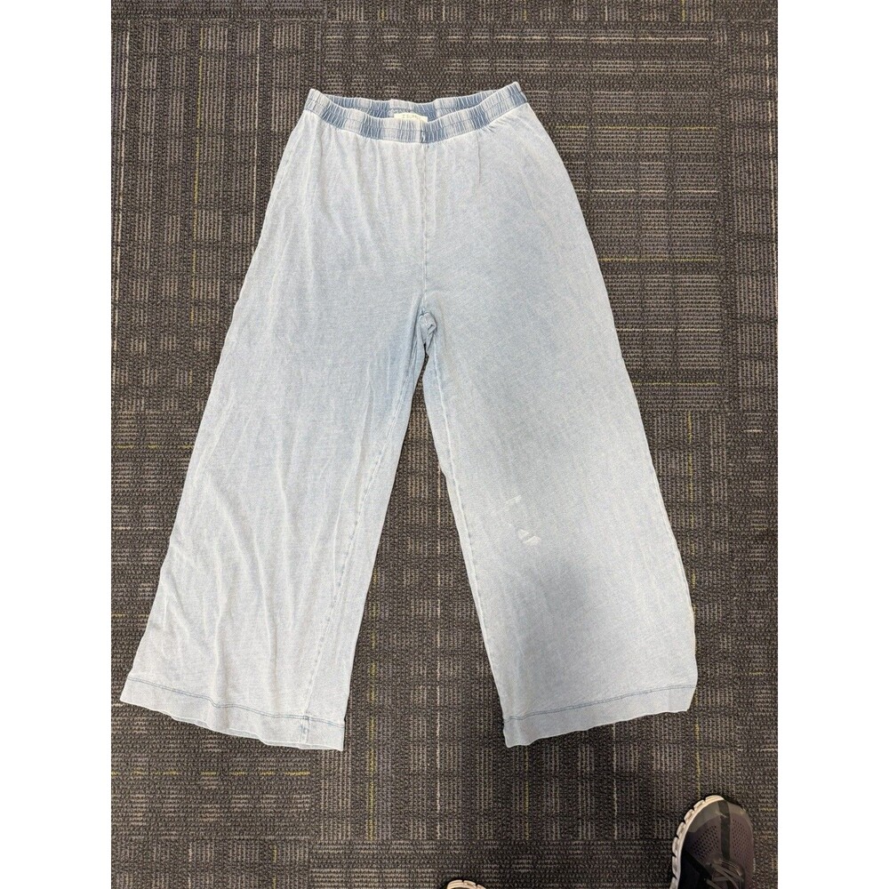 Z supply scout jersey wide leg pants denim blue size small